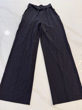 lululemon athletica Black Wide-Leg Pants with Waist Tie